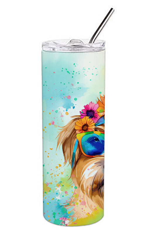 Cairn Terrier Hippie Dawg Stainless Steel Skinny Tumbler Vacuum Double Walled Reusable Insulated Tumbler Travel Cup for Coffee Cocktails Gift with Lid, 20 oz - Renee Lane Company