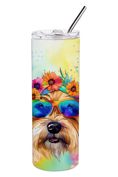 Cairn Terrier Hippie Dawg Stainless Steel Skinny Tumbler Vacuum Double Walled Reusable Insulated Tumbler Travel Cup for Coffee Cocktails Gift with Lid, 20 oz - Renee Lane Company