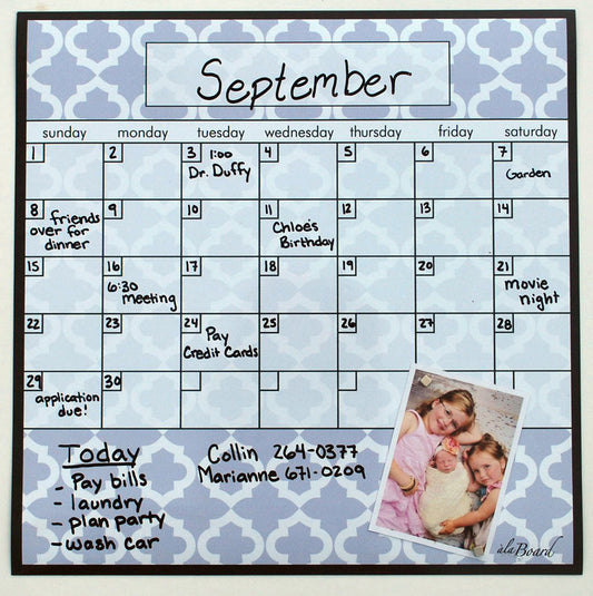Calendar- Dry Erase Fridge Calendar. Organize your home or office. Beautiful, Lattice Fridge Calendar - Renee Lane Company