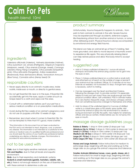 Calm For Pets Essential Oil - Renee Lane Company