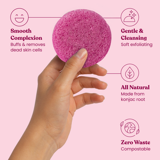 Calming Rose Facial Cleansing Sponge 5pk - Renee Lane Company