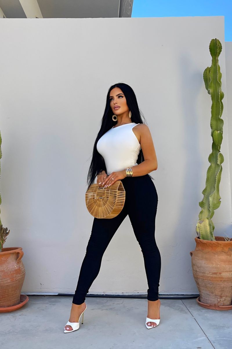 Camel Sleeveless Bodysuit - Renee Lane Company