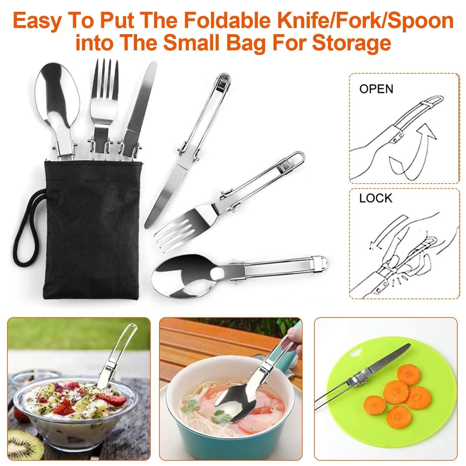 Camping Cooking Ware Set of 16Pcs Camping Stove Cookware Kit Aluminum Kettle with Bowls Knife Fork Spoon Carabiner Spatula Cutting Board for Hiking Picnic Outdoor - Renee Lane Company