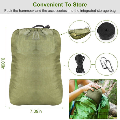 Camping Hammock with Mosquito Net, Portable Double Hammock Tent Load Two People with 2 Straps, Best for Outdoor Garden Hiking Travel - Renee Lane Company