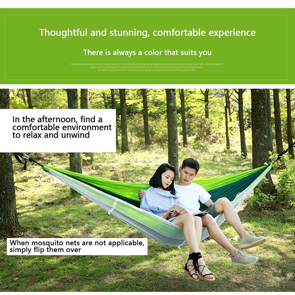 Camping Hammock with Mosquito Net, Portable Double Hammock Tent Load Two People with 2 Straps, Best for Outdoor Garden Hiking Travel - Renee Lane Company