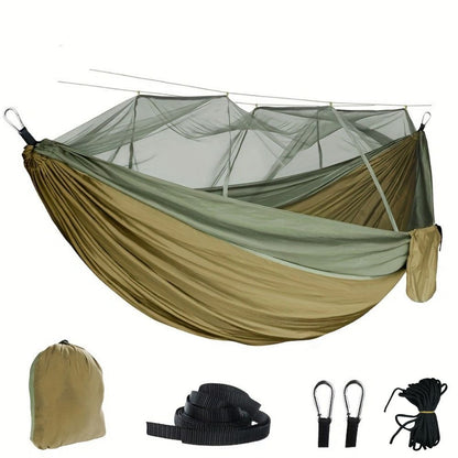 Camping Hammock with Mosquito Net, Portable Double Hammock Tent Load Two People with 2 Straps, Best for Outdoor Garden Hiking Travel - Renee Lane Company