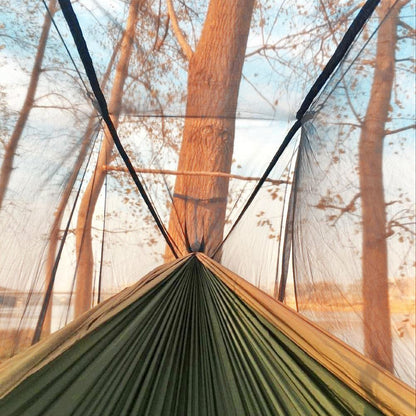 Camping Hammock with Mosquito Net, Portable Double Hammock Tent Load Two People with 2 Straps, Best for Outdoor Garden Hiking Travel - Renee Lane Company