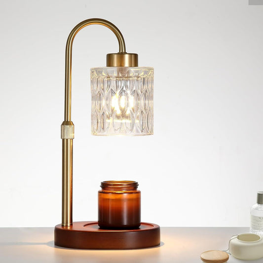 Candle Warmer Lamp with Dimmer and Timer,Home Decor Lamp for Scented Jar,Antique Brass Electric Wax Melt Warmer,Mother's Day/Birthday/Christmas Gifts for Mom/Wife,Adjustable Height,with 2 BulbsCandle - Renee Lane Company