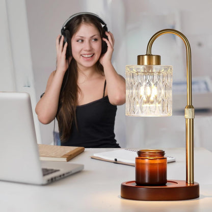 Candle Warmer Lamp with Dimmer and Timer,Home Decor Lamp for Scented Jar,Antique Brass Electric Wax Melt Warmer,Mother's Day/Birthday/Christmas Gifts for Mom/Wife,Adjustable Height,with 2 BulbsCandle - Renee Lane Company