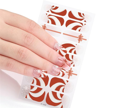 Candy Cane Swirl Gel Nails - Renee Lane Company