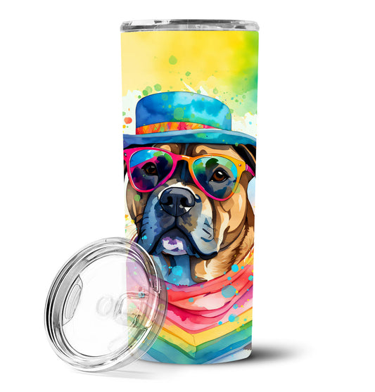 Cane Corso Hippie Dawg Stainless Steel Skinny Tumbler Vacuum Double Walled Reusable Insulated Tumbler Travel Cup for Coffee Cocktails Gift with Lid, 20 oz - Renee Lane Company