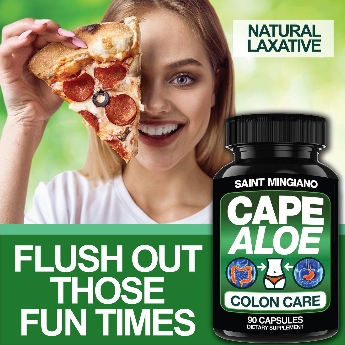 Cape Aloe Colon Cleanse, Detox & Flush - 90 Capsules. Gentle Constipation Relief - Renee Lane Company
