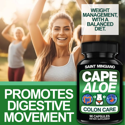 Cape Aloe Colon Cleanse, Detox & Flush - 90 Capsules. Gentle Constipation Relief - Renee Lane Company