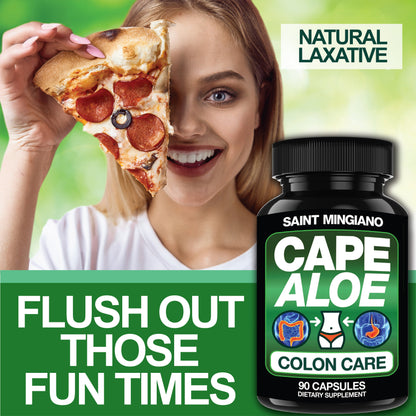 Cape Aloe Colon Cleanse, Detox & Flush - 90 Capsules. Gentle Constipation Relief