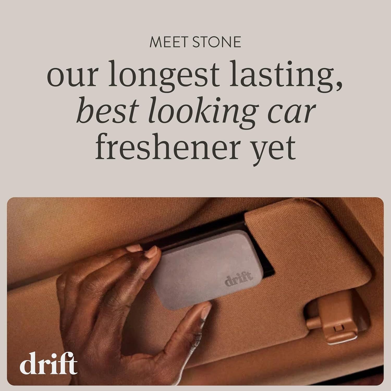 Car Air Freshener - Stone Air Freshener Car Odor Eliminator - Long Lasting Scent - Auto Accessories - Metal Clip - Essential Oils - Clean Ingredients - Amber Scent Starter Kit - Renee Lane Company