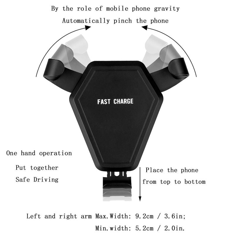 Car Bracket Qi Fast Wireless Chargers for iPhone 8/iPhone X/Samsung Dual-purpose Universal Suckers Car Outlet Holder Stand - Renee Lane Company