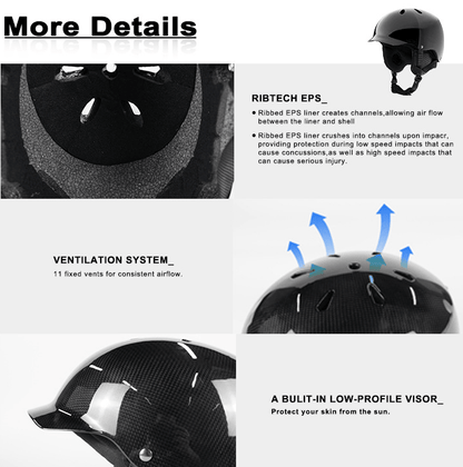 Carbon fiber ski helmet. (High-grade lightweight carbon fiber ski helmet) - Renee Lane Company