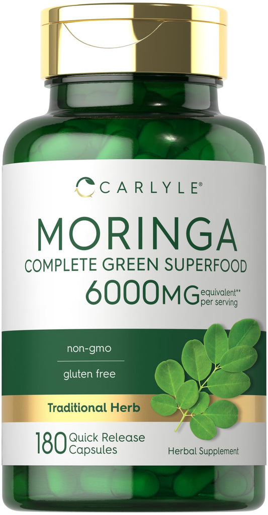 Carlyle Moringa Oleifera | 180 Capsules | Non-GMO and Gluten Free Supplement | Complete Green Superfood | from Moringa Leaf Powder - Renee Lane Company