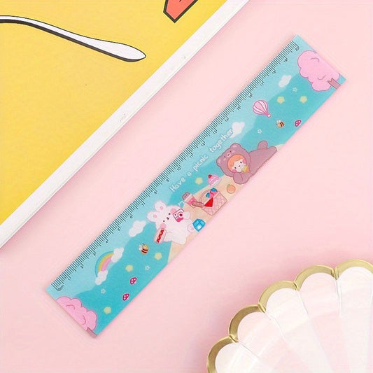 Cartoon Acrylic Ruler Student Office Drawing Measuring Ruler Color Cute 7.87inch Ruler Daily Office Supplies - Renee Lane Company