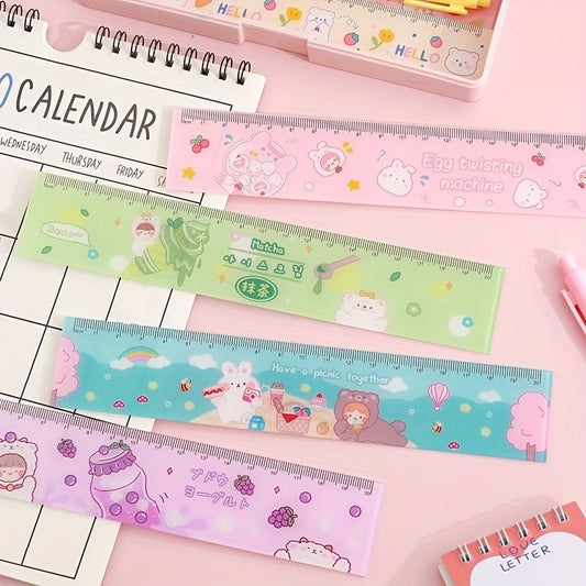 Cartoon Acrylic Ruler Student Office Drawing Measuring Ruler Color Cute 7.87inch Ruler Daily Office Supplies - Renee Lane Company