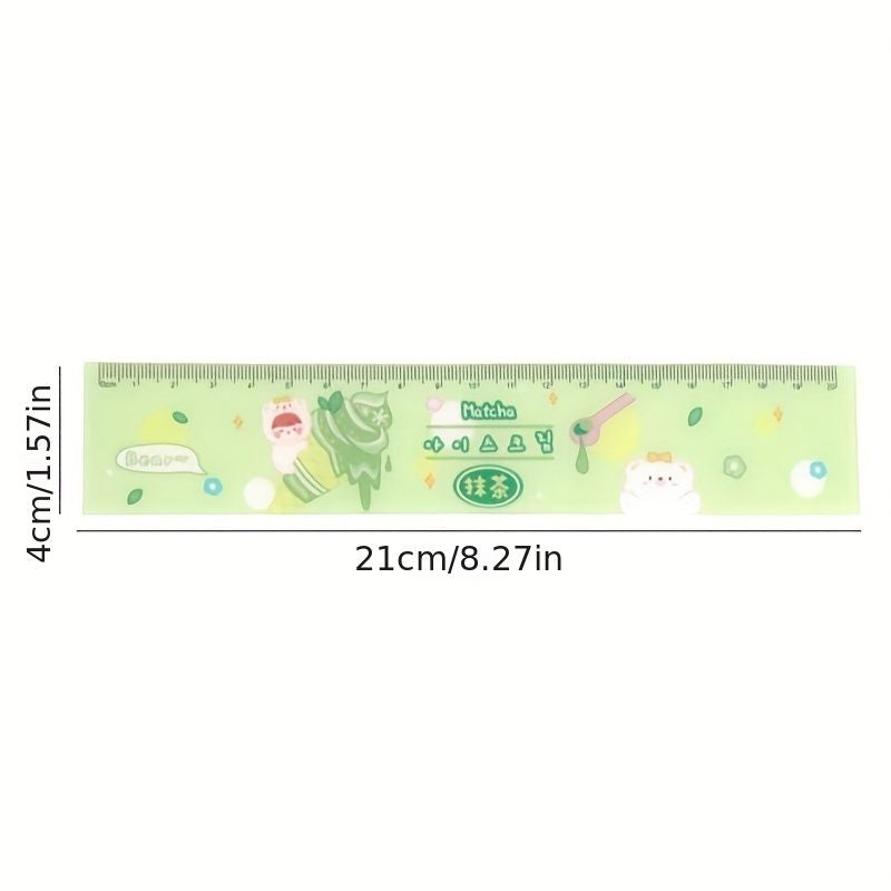 Cartoon Acrylic Ruler Student Office Drawing Measuring Ruler Color Cute 7.87inch Ruler Daily Office Supplies - Renee Lane Company