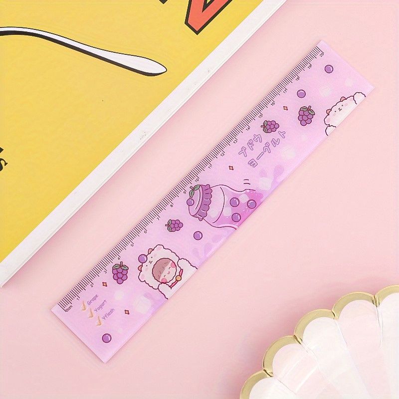 Cartoon Acrylic Ruler Student Office Drawing Measuring Ruler Color Cute 7.87inch Ruler Daily Office Supplies - Renee Lane Company