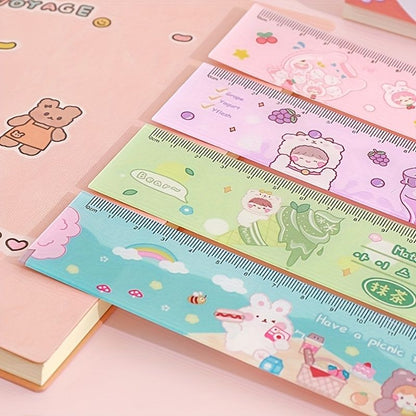 Cartoon Acrylic Ruler Student Office Drawing Measuring Ruler Color Cute 7.87inch Ruler Daily Office Supplies - Renee Lane Company