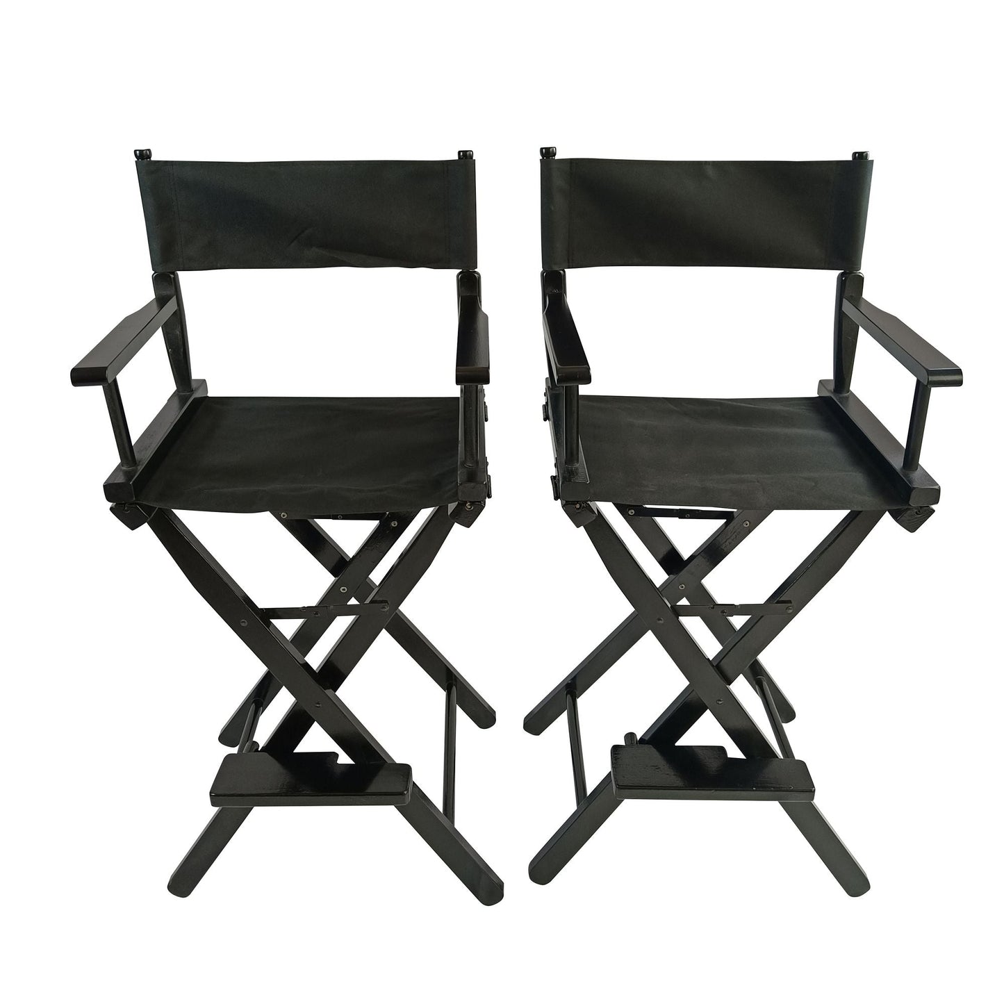 Casual Home Director's Chair ;  Black Frame/Black Canvas ;  Suitable for adults;  foldable style;   2pcs/set populus - Renee Lane Company