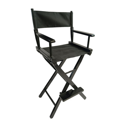 Casual Home Director's Chair ;  Black Frame/Black Canvas ;  Suitable for adults;  foldable style;   2pcs/set populus - Renee Lane Company