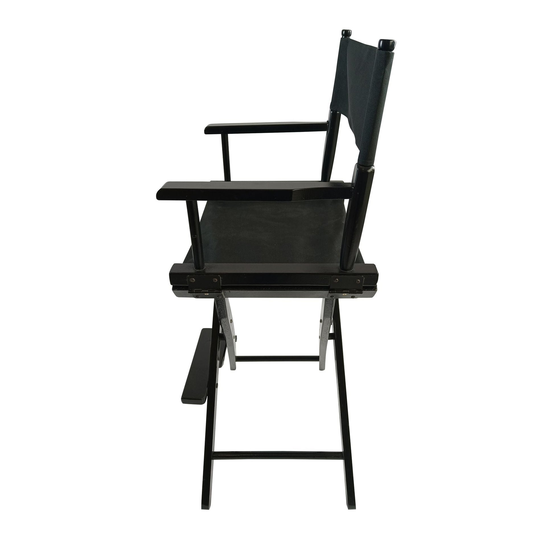 Casual Home Director's Chair ;  Black Frame/Black Canvas ;  Suitable for adults;  foldable style;   2pcs/set populus - Renee Lane Company