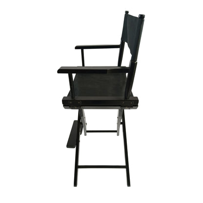 Casual Home Director's Chair ;  Black Frame/Black Canvas ;  Suitable for adults;  foldable style;   2pcs/set populus - Renee Lane Company