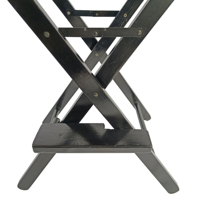 Casual Home Director's Chair ;  Black Frame/Black Canvas ;  Suitable for adults;  foldable style;   2pcs/set populus - Renee Lane Company