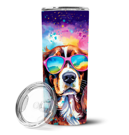 Cavalier Spaniel Hippie Dawg Stainless Steel Skinny Tumbler Vacuum Double Walled Reusable Insulated Tumbler Travel Cup for Coffee Cocktails Gift with Lid, 20 oz - Renee Lane Company
