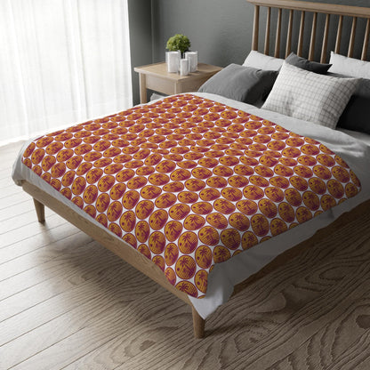 Celestial Pumpkin Pattern Blanket  Cozy Halloween Velveteen Throw - Renee Lane Company