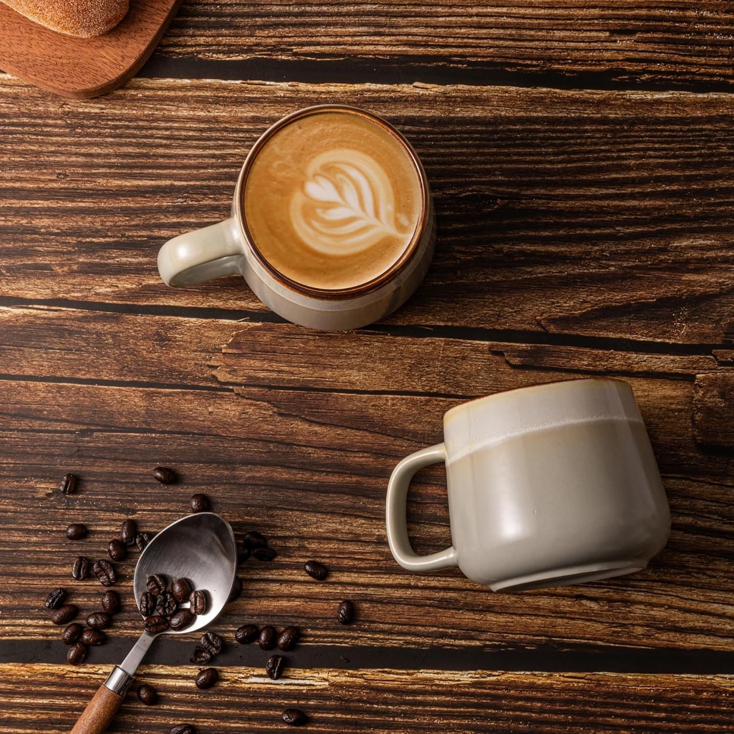 Ceramic Coffee Mugs Set of 4 | 12 oz Stoneware Coffee Cups | Lead-Free, Non-Toxic | Microwave and Dishwasher Safe | Comfortable Handle | Aesthetic Nordic Design for Tea and Latte | Sage - Renee Lane Company