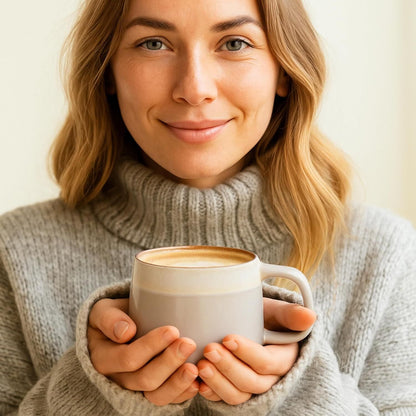Ceramic Coffee Mugs Set of 4 | 12 oz Stoneware Coffee Cups | Lead-Free, Non-Toxic | Microwave and Dishwasher Safe | Comfortable Handle | Aesthetic Nordic Design for Tea and Latte | Sage - Renee Lane Company