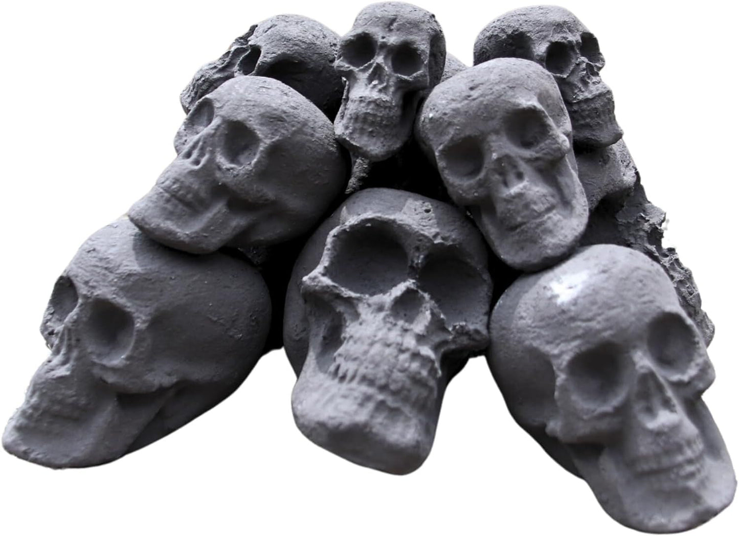 Ceramic Skulls for Fire Pit, Outdoor Fire Tables, 7pcs Reusable Spooky Imitated Human Skull Gas Log for Party, Bonfire,Campfires,Fireplaces, 3.1 inch - Renee Lane Company