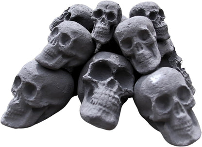 Ceramic Skulls for Fire Pit, Outdoor Fire Tables, 7pcs Reusable Spooky Imitated Human Skull Gas Log for Party, Bonfire,Campfires,Fireplaces, 3.1 inch - Renee Lane Company