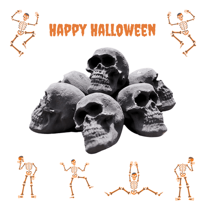 Ceramic Skulls for Fire Pit, Outdoor Fire Tables, 7pcs Reusable Spooky Imitated Human Skull Gas Log for Party, Bonfire,Campfires,Fireplaces, 3.1 inch - Renee Lane Company