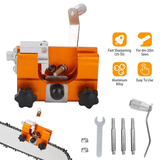 Chainsaw Chain Sharpening Jig Universal Chainsaw Sharpener Kit Hand Crank Chain Sharpener for Electric Saw for Lumberjack Garden Worker - Renee Lane Company