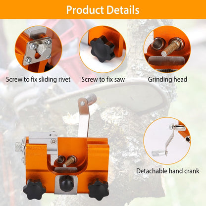 Chainsaw Chain Sharpening Jig Universal Chainsaw Sharpener Kit Hand Crank Chain Sharpener for Electric Saw for Lumberjack Garden Worker - Renee Lane Company