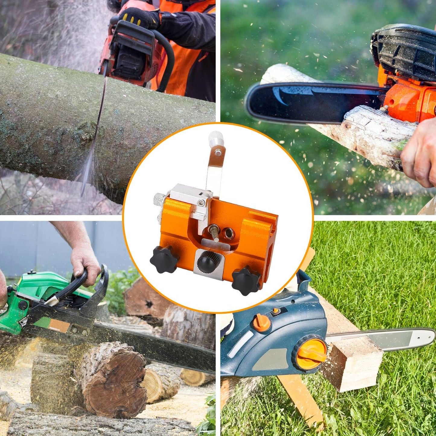 Chainsaw Chain Sharpening Jig Universal Chainsaw Sharpener Kit Hand Crank Chain Sharpener for Electric Saw for Lumberjack Garden Worker - Renee Lane Company