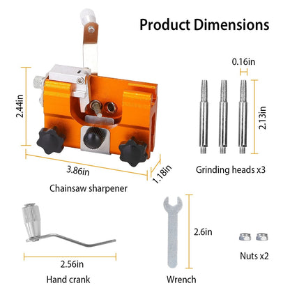 Chainsaw Chain Sharpening Jig Universal Chainsaw Sharpener Kit Hand Crank Chain Sharpener for Electric Saw for Lumberjack Garden Worker - Renee Lane Company