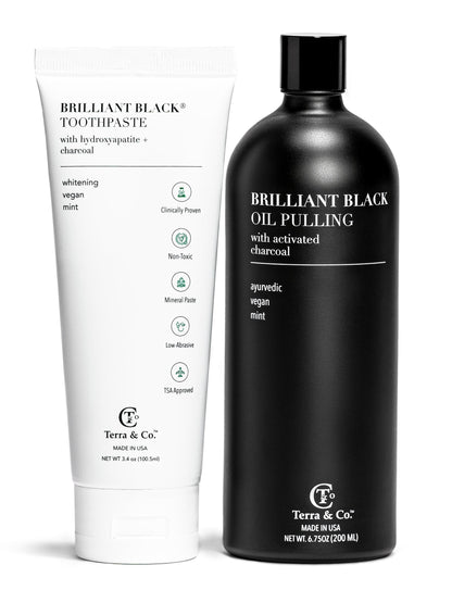 Charcoal Oil Pulling + Hydroxyapatite Toothpaste Bundle | Terra & Co. - Renee Lane Company