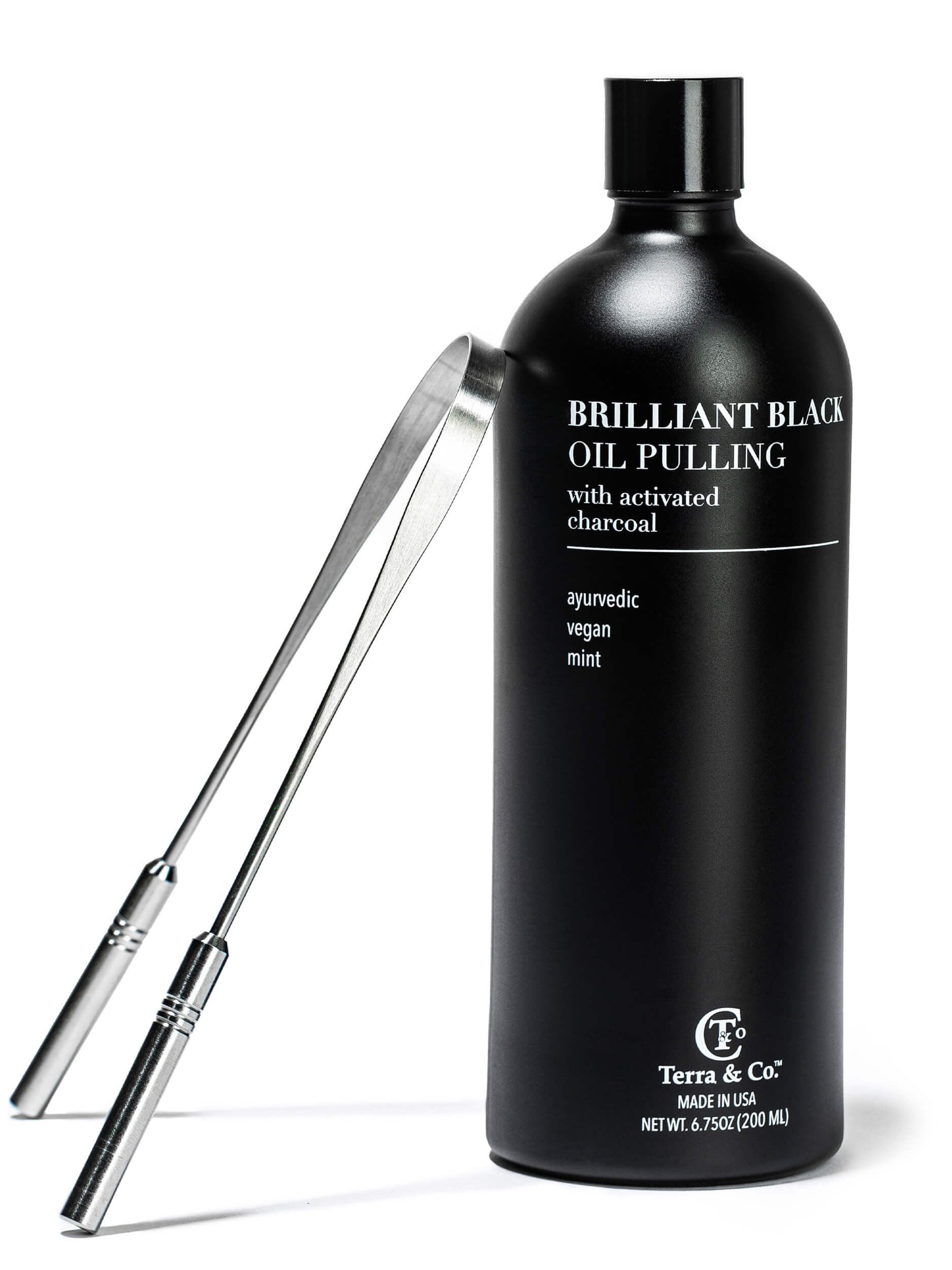 Charcoal Oil Pulling + Stainless Steel Tongue Scraper Bundle - Renee Lane Company