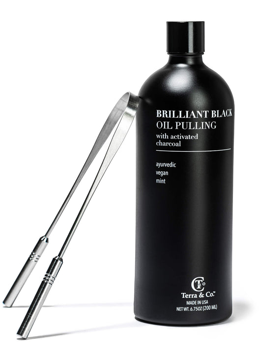 Charcoal Oil Pulling + Stainless Steel Tongue Scraper Bundle - Renee Lane Company