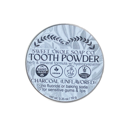 Charcoal Tooth Powder, Unflavored with 5% Hydroxyapatite - Renee Lane Company
