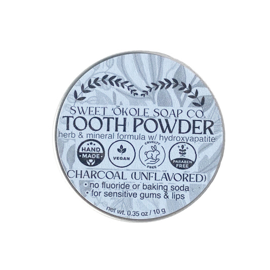 Charcoal Tooth Powder, Unflavored with 5% Hydroxyapatite - Renee Lane Company
