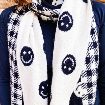 Checked On Happiness Cozy Scarf - Renee Lane Company