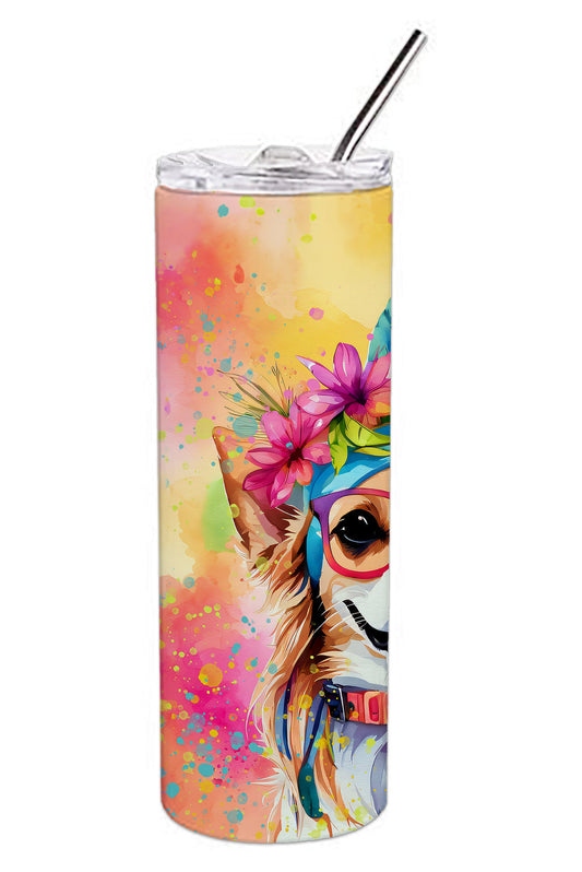 Chihuahua Hippie Dawg Stainless Steel Skinny Tumbler Vacuum Double Walled Reusable Insulated Tumbler Travel Cup for Coffee Cocktails Gift with Lid, 20 oz - Renee Lane Company